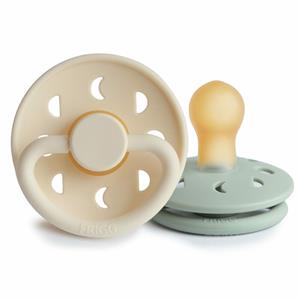 FRIGG Moon Fopspeen Cream / Sage 0-6 Mnd 2 Stuks