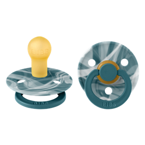 Bibs Round Pacifier - Stage 1 Fopspeen - 0+ maanden - 2 stuks - Forest Lake White / Forest Lake White