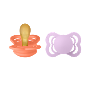 Bibs Supreme Collection - Stage 1 Fopspeen - 0/6 maanden - 2 stuks - Papaya / Violet Sky