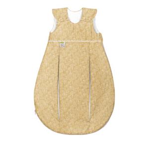 Odenwälder BabyNest Odenwälder Schlafsack Prima Klima Jersey White Leaves Mustard 80 cm