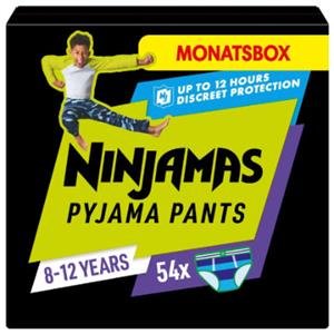 NINJAMAS Pyjama Pants Jongens maandbox, 8-12 jaar, 54 stuks