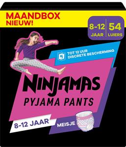 NINJAMAS Pyjama Pants Maandbox voor meisjes, 8-12 jaar, 54 stuks