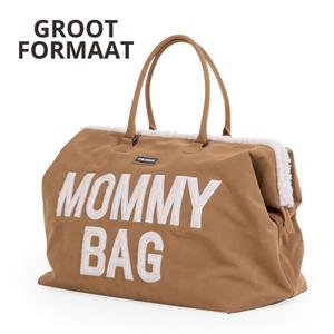 Childhome Mommy Bag Grote Luiertas Verzorgingstas Suede Bruin met Teddy Bont