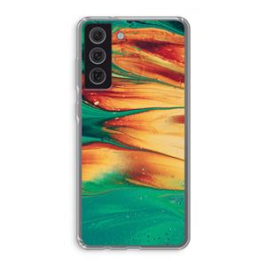 CaseCompany Green Inferno: Samsung Galaxy S21 FE Transparant Hoesje