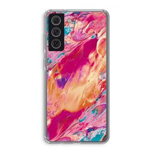 CaseCompany Pastel Echoes: Samsung Galaxy S21 FE Transparant Hoesje