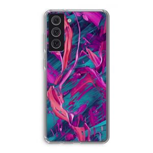 CaseCompany Pink Clouds: Samsung Galaxy S21 FE Transparant Hoesje