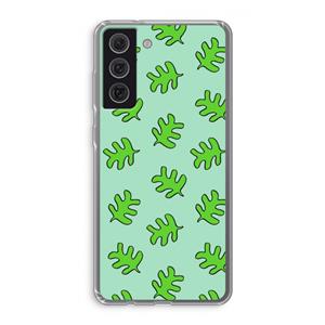 CaseCompany Groene blaadjes: Samsung Galaxy S21 FE Transparant Hoesje