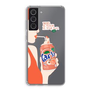 CaseCompany Peach please!: Samsung Galaxy S21 FE Transparant Hoesje