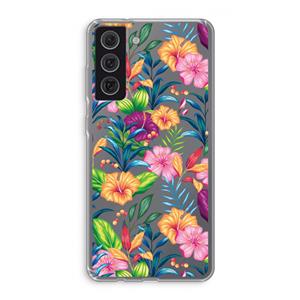 CaseCompany Tropisch 2: Samsung Galaxy S21 FE Transparant Hoesje