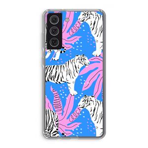 CaseCompany Tijger: Samsung Galaxy S21 FE Transparant Hoesje