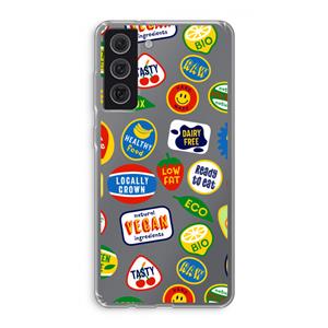CaseCompany Fruitsticker: Samsung Galaxy S21 FE Transparant Hoesje