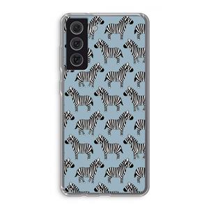 CaseCompany Zebra: Samsung Galaxy S21 FE Transparant Hoesje
