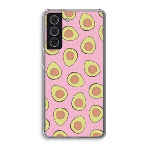CaseCompany Dancing avocados: Samsung Galaxy S21 FE Transparant Hoesje