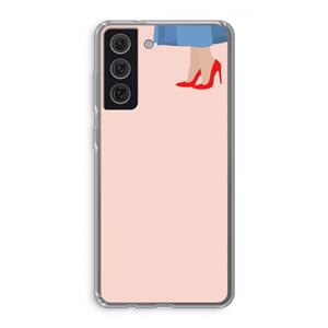 CaseCompany High heels: Samsung Galaxy S21 FE Transparant Hoesje