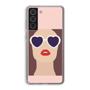 CaseCompany Red lips: Samsung Galaxy S21 FE Transparant Hoesje