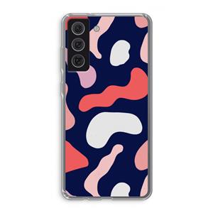 CaseCompany Memphis Shapes Pink: Samsung Galaxy S21 FE Transparant Hoesje