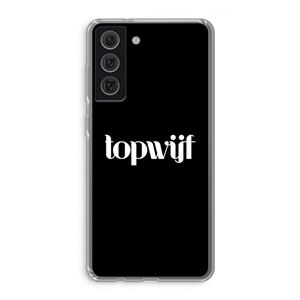 CaseCompany Topwijf Zwart: Samsung Galaxy S21 FE Transparant Hoesje