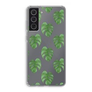 CaseCompany Monstera leaves: Samsung Galaxy S21 FE Transparant Hoesje