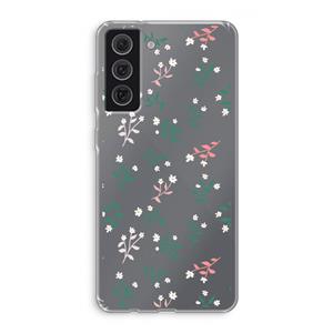 CaseCompany Small white flowers: Samsung Galaxy S21 FE Transparant Hoesje