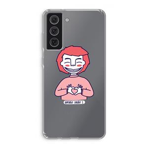CaseCompany Hartje: Samsung Galaxy S21 FE Transparant Hoesje