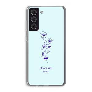 CaseCompany Bloom with grace: Samsung Galaxy S21 FE Transparant Hoesje