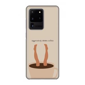 CaseCompany Aggressively drinks coffee: Volledig geprint Samsung Galaxy S20 Ultra Hoesje