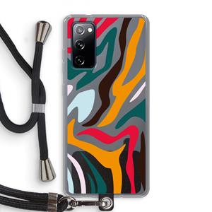 CaseCompany Colored Zebra: Samsung Galaxy S20 FE / S20 FE 5G Transparant Hoesje met koord