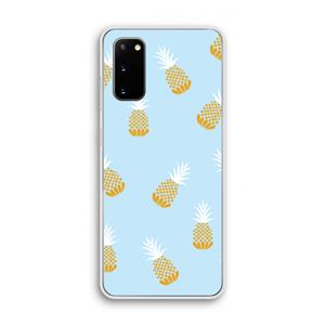 CaseCompany Ananasjes: Samsung Galaxy S20 Transparant Hoesje