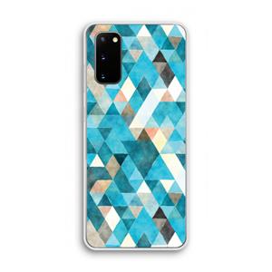 CaseCompany Gekleurde driehoekjes blauw: Samsung Galaxy S20 Transparant Hoesje
