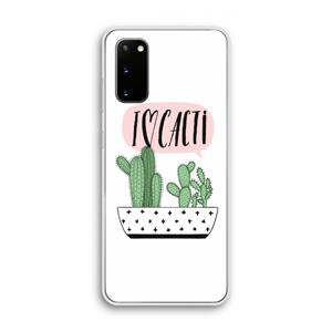 CaseCompany I love cacti: Samsung Galaxy S20 Transparant Hoesje