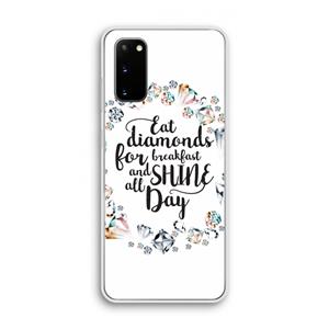 CaseCompany Diamonds: Samsung Galaxy S20 Transparant Hoesje