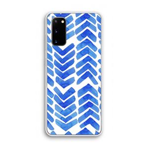 CaseCompany Blauwe pijlen: Samsung Galaxy S20 Transparant Hoesje