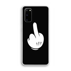 CaseCompany Middle finger black: Samsung Galaxy S20 Transparant Hoesje