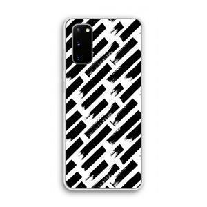 CaseCompany Zwarte vegen: Samsung Galaxy S20 Transparant Hoesje