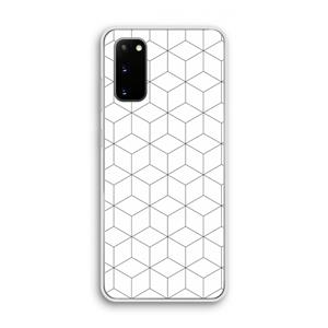 CaseCompany Zwart-witte kubussen: Samsung Galaxy S20 Transparant Hoesje