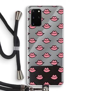 CaseCompany Lipjes: Samsung Galaxy S20 Plus Transparant Hoesje met koord