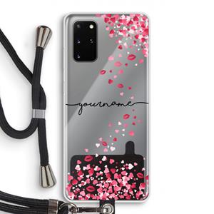 CaseCompany Hartjes en kusjes: Samsung Galaxy S20 Plus Transparant Hoesje met koord