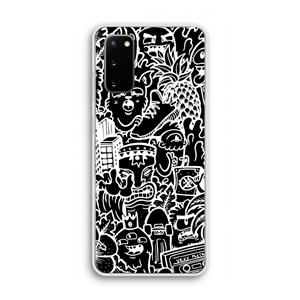 CaseCompany Vexx Black Mixtape: Samsung Galaxy S20 Transparant Hoesje