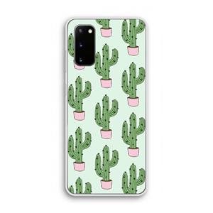 CaseCompany Cactus Lover: Samsung Galaxy S20 Transparant Hoesje