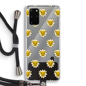 CaseCompany Leeuwenkoppen: Samsung Galaxy S20 Plus Transparant Hoesje met koord