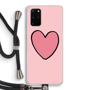 CaseCompany Hartje: Samsung Galaxy S20 Plus Transparant Hoesje met koord