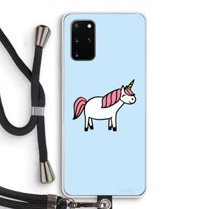 CaseCompany Eenhoorn: Samsung Galaxy S20 Plus Transparant Hoesje met koord