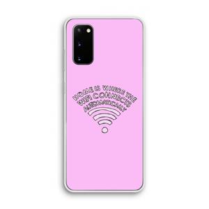 CaseCompany Home Is Where The Wifi Is: Samsung Galaxy S20 Transparant Hoesje