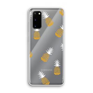 CaseCompany Ananasjes: Samsung Galaxy S20 Transparant Hoesje