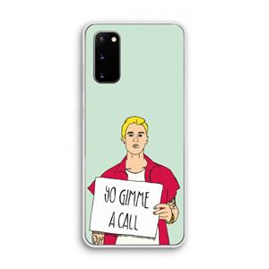 CaseCompany Gimme a call: Samsung Galaxy S20 Transparant Hoesje