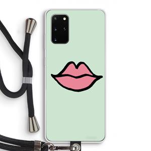 CaseCompany Kusje: Samsung Galaxy S20 Plus Transparant Hoesje met koord