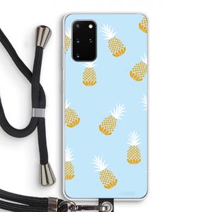 CaseCompany Ananasjes: Samsung Galaxy S20 Plus Transparant Hoesje met koord