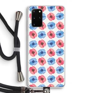 CaseCompany Klaproosjes: Samsung Galaxy S20 Plus Transparant Hoesje met koord
