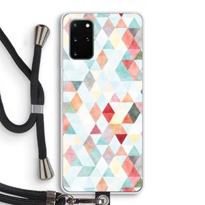 CaseCompany Gekleurde driehoekjes pastel: Samsung Galaxy S20 Plus Transparant Hoesje met koord