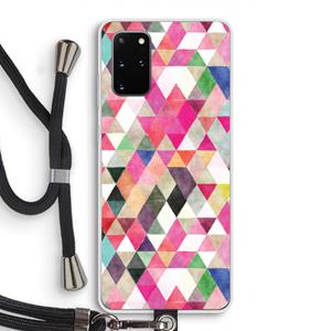 CaseCompany Gekleurde driehoekjes: Samsung Galaxy S20 Plus Transparant Hoesje met koord